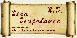 Mića Divjaković vizit kartica